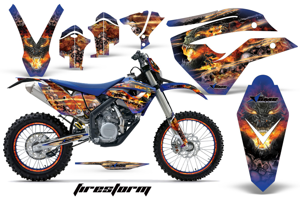 Husaberg FE570 Enduro 2010 Graphics Kit Firestorm Blue NPs